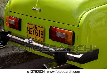 car modern green cuba license plate in havana View Large Photo Image Picture - car modern green cuba license plate in havana. Fotosearch