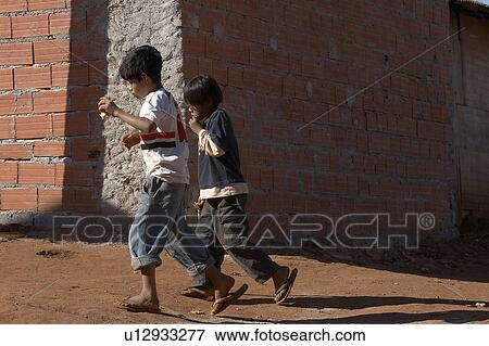 child children brazil aldeia tekoa pyau guarani View Large Photo Image Stock Photo - child children brazil aldeia tekoa pyau guarani . Fotosearch