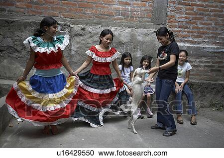 Stock Image -  child children el salvador dancers las delciias . Fotosearch