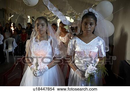 Picture -  child children guatemala catholic first mass el . Fotosearch