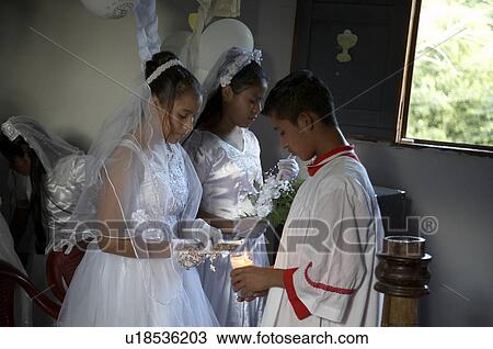 child children guatemala catholic first mass el  View Large Photo Image Stock Image -  child children guatemala catholic first mass el . Fotosearch