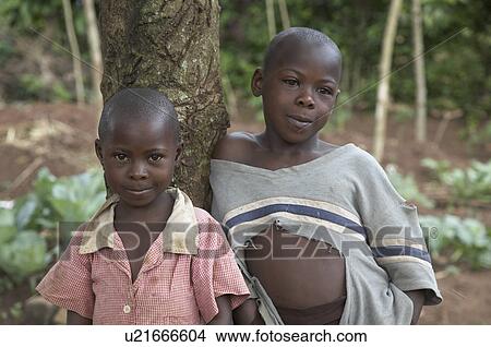 Picture -  child children home uganda in smallscale farmer . Fotosearch