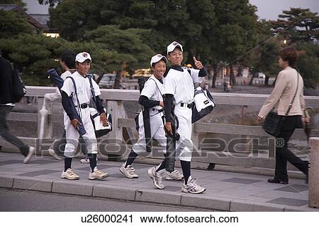 Stock Image -  child children japan little league baseball asia . Fotosearch