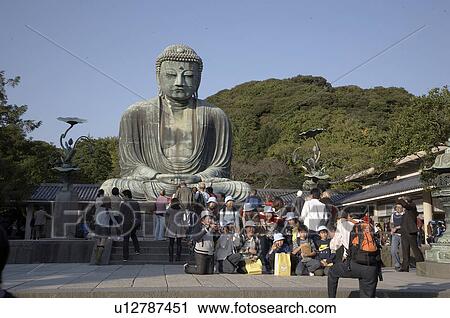 Stock Image -  child children japan visitors daibutsu great . Fotosearch