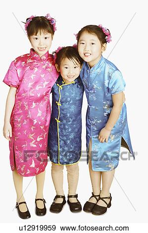 child children portrait three girls in clothing View Large Photo Image Stock Photo - child children portrait three girls in clothing. Fotosearch