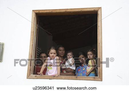 Stock Image -  child children women brazil in window tigre child . Fotosearch