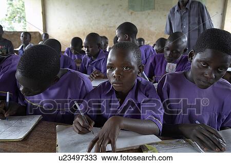 Stock Image -  child school children uganda kyayaaye roman in . Fotosearch