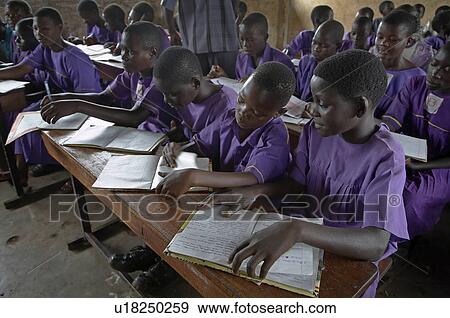 Stock Photo -  child school children uganda kyayaaye roman . Fotosearch