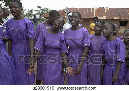 Stock Photograph -  child school children uganda kyayaaye roman . Fotosearch