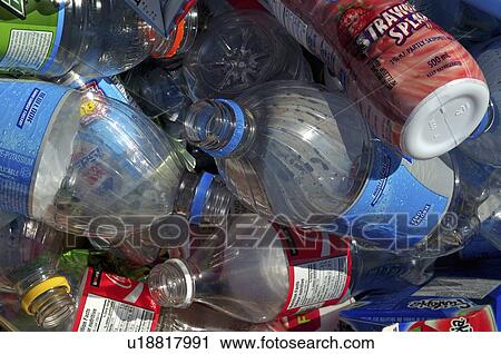 Stock Image -  close up image bin plastic drink bottles ready. Fotosearch