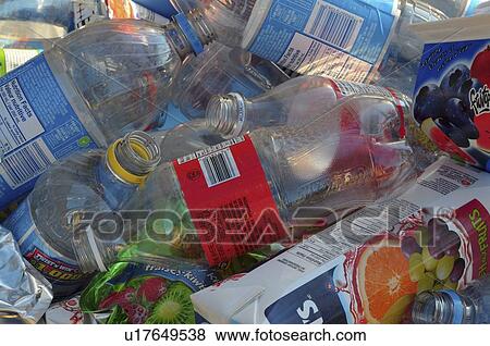 Stock Photo -  close up image bin plastic drink bottles ready. Fotosearch
