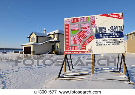 construction winter image large sign new houses View Large Photo Image Stock Photo - construction winter image large sign new houses. Fotosearch