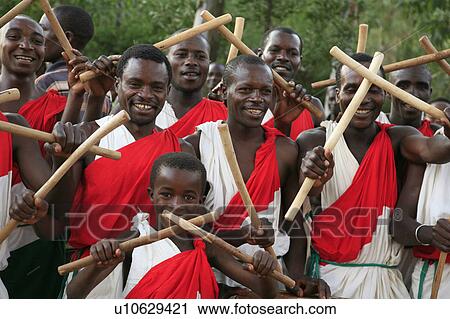 Stock Image -  dance burundi local drum group gitera africa sub burundi, . Fotosearch