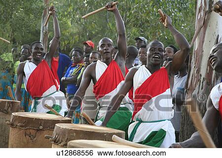Stock Photograph -  dance burundi local drum group gitera africa sub burundi. Fotosearch
