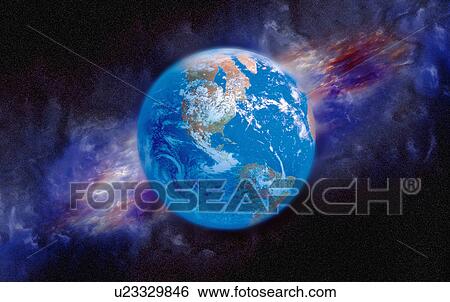 Stock Photograph -  effect earth dynamic image milky way galaxy. Fotosearch
