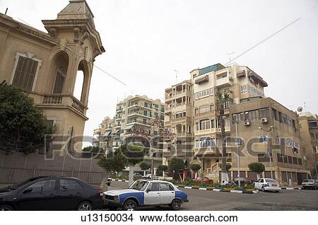 Picture -  egypt street scene in port said north africa . Fotosearch