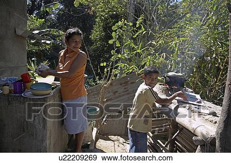 Stock Photo -  family home el salvador teresa de jesus perez 36 . Fotosearch