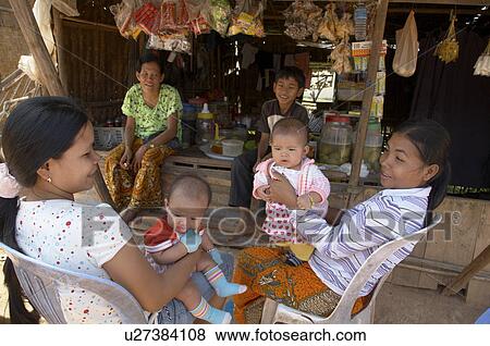 Stock Photo -  family people cambodia group anlon knang area a. Fotosearch