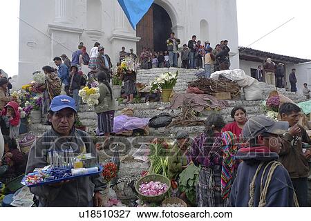 Stock Photo -  food guatemala market steps catholic church food. Fotosearch