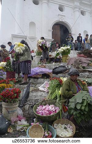 Stock Photograph -  food guatemala market steps catholic church food. Fotosearch