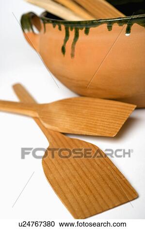 food people art closeup wooden spatulas bowl View Large Photo Image Stock Image - food people art closeup wooden spatulas bowl. Fotosearch