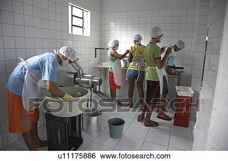 Stock Photograph -  fruit brazil workshop for extracting packaging . Fotosearch