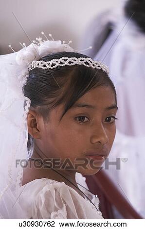 Stock Image -  girl child children guatemala catholic first el . Fotosearch