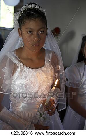 girl child children guatemala catholic first el  View Large Photo Image Stock Photograph -  girl child children guatemala catholic first el . Fotosearch
