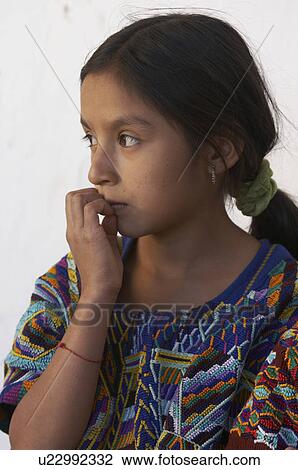 Stock Image -  girl child children guatemala mayan indian el . Fotosearch
