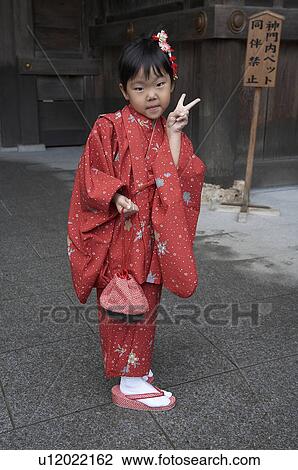 girl child children japan dressed in kimono asia View Large Photo Image Stock Image - girl child children japan dressed in kimono asia . Fotosearch