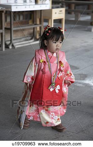 girl child children japan dressed in kimono asia View Large Photo Image Stock Image - girl child children japan dressed in kimono asia . Fotosearch