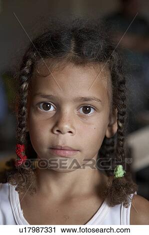 Stock Image -  girl child face children brazil tigre village . Fotosearch