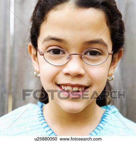 girl child portrait smiling 8-9 years brown hair View Large Photo Image Stock Image - girl child portrait smiling 8-9 years brown hair. Fotosearch