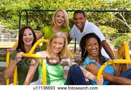 great group mixed ethnic friends having fun View Large Photo Image Stock Image - great group mixed ethnic friends having fun . Fotosearch