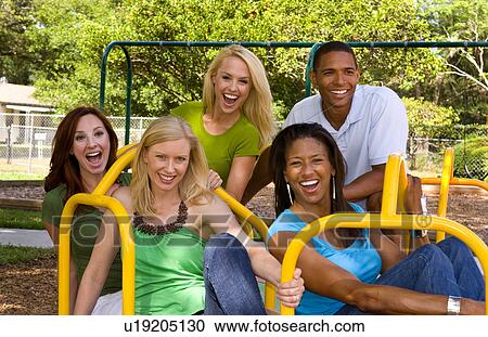 great group mixed ethnic friends having fun View Large Photo Image Stock Image - great group mixed ethnic friends having fun . Fotosearch