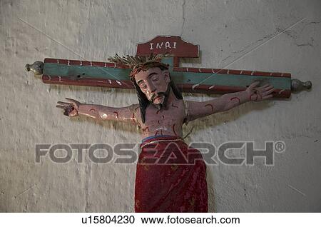 Stock Image -  guatemala crucifix in church lemoa el quiche . Fotosearch