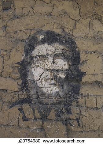 Stock Image -  guatemala faded mural che adobe wall san juan la. Fotosearch