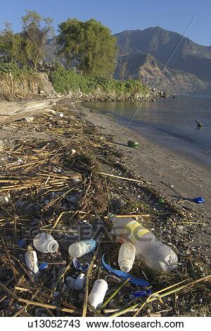 Stock Image -  guatemala lake atitlan seen san pedro garbage. Fotosearch