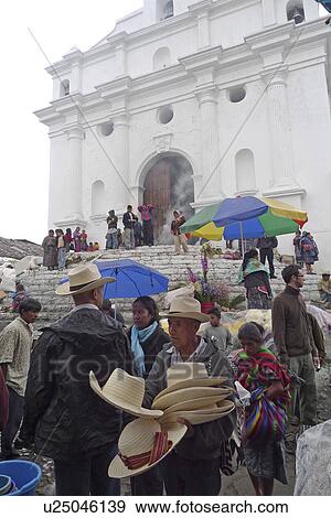 Stock Photo -  guatemala market steps catholic church hat on . Fotosearch