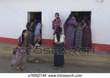 Stock Photo -  guatemala mayan girls san juan la laguna central. Fotosearch