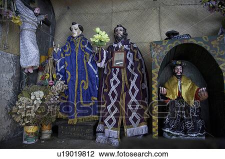 Stock Image -  guatemala statues saints in mayan chapel san el. Fotosearch