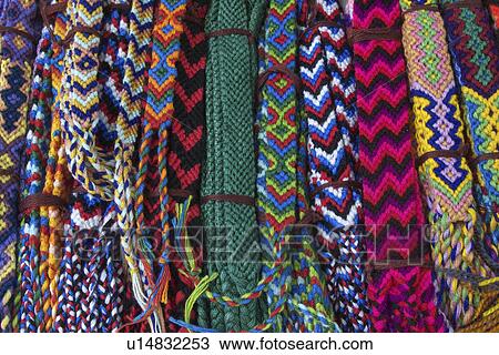 Stock Image -  guatemala woven bracelets sale in santiago de on. Fotosearch