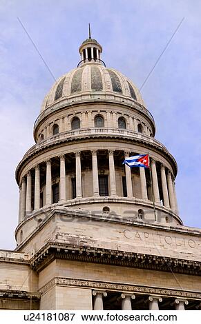 Stock Photo -  havana capitol city cuba capital building dome. Fotosearch