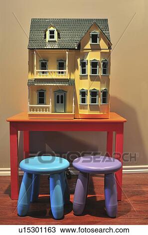 Stock Image -  house image childs doll play table toy dollhouse. Fotosearch