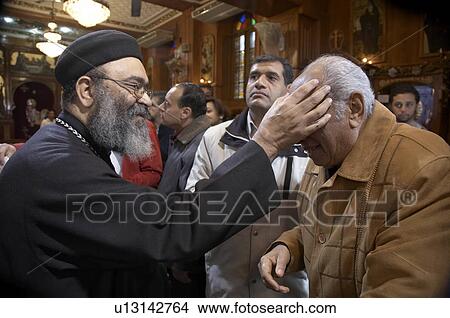 Picture -  icon egypt coptic orthodox church saint bishoi . Fotosearch