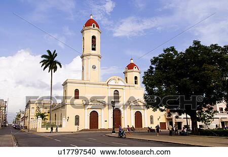 Stock Image -  immaculate conception cathedral church in town. Fotosearch