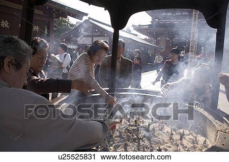 Stock Image -  japan sensoji buddhist temple dedicated kannon. Fotosearch
