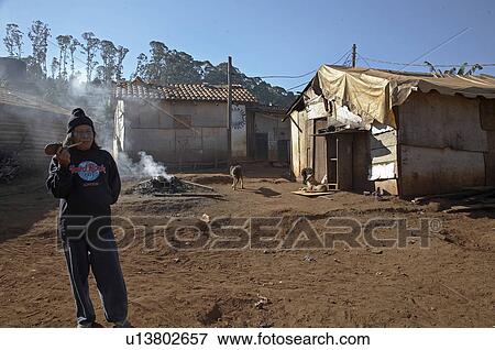 Stock Photo -  man brazil aldeia tekoa pyau guarani mbya slum . Fotosearch