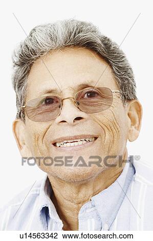 Stock Image -  man closeup senior looking up smiling casual. Fotosearch