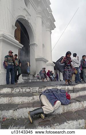 Stock Photography -  man guatemala drunk sleeping steps catholic man. Fotosearch